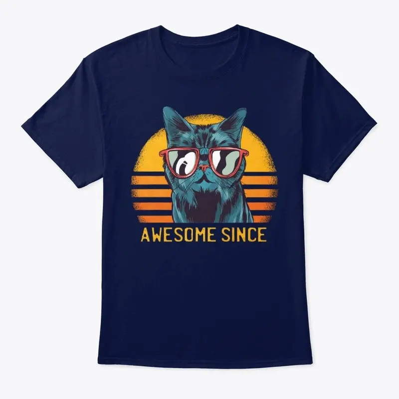 awesome cat t-shirt design